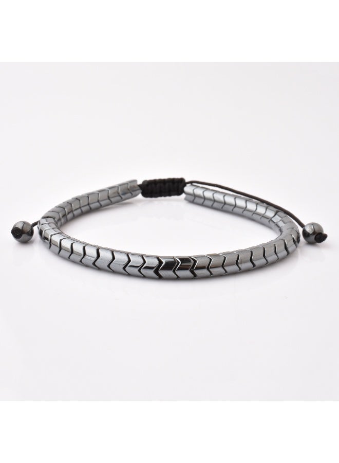 Toby Hematite Gemstone Wave Beads Bracelet – Elegant Unisex Bracelet - Image 1